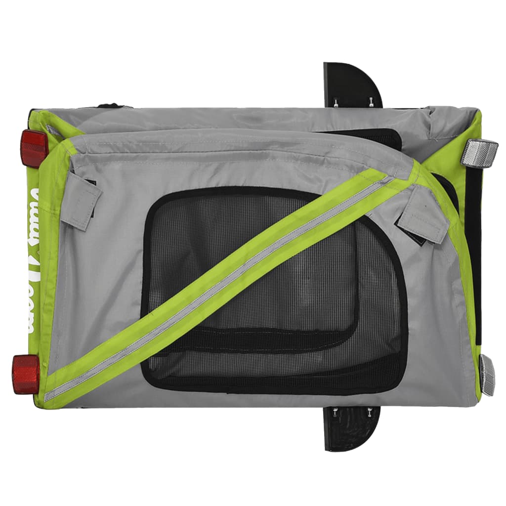 Pet Bike Trailer Green and Black Oxford Fabric and Iron