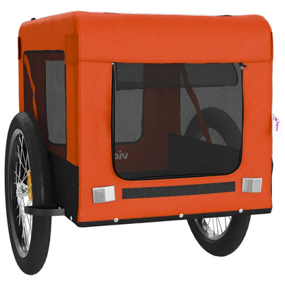 Pet Bike Trailer Orange and Black Oxford Fabric&Iron