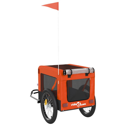 Pet Bike Trailer Orange and Black Oxford Fabric&Iron