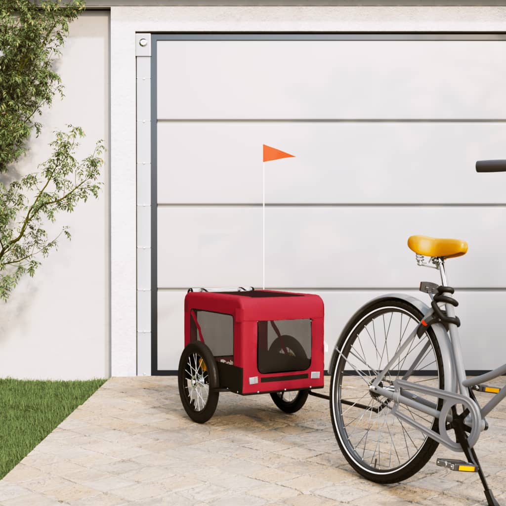 Pet Bike Trailer Red and Black Oxford Fabric&Iron