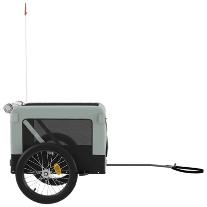 Pet Bike Trailer Grey and Black Oxford Fabric&Iron