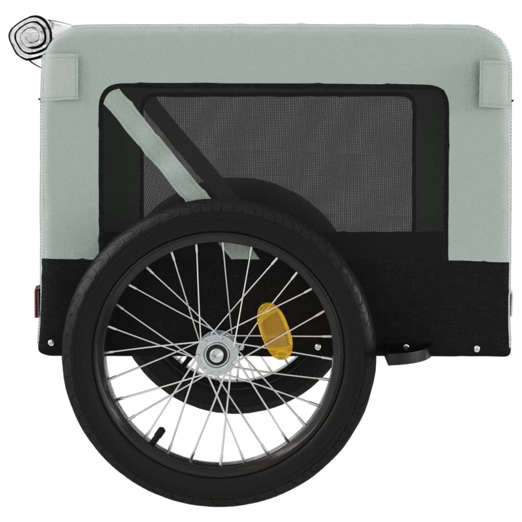 Pet Bike Trailer Grey and Black Oxford Fabric&Iron