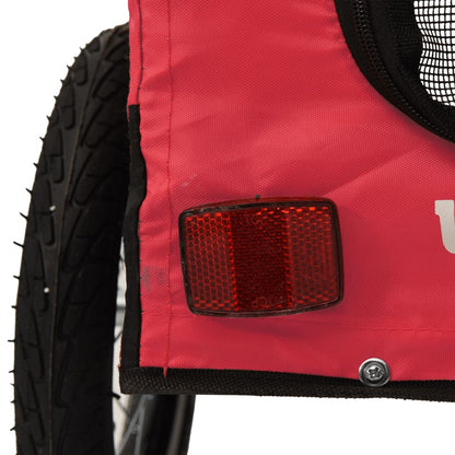 Pet Bike Trailer Red and Black Oxford Fabric and Iron