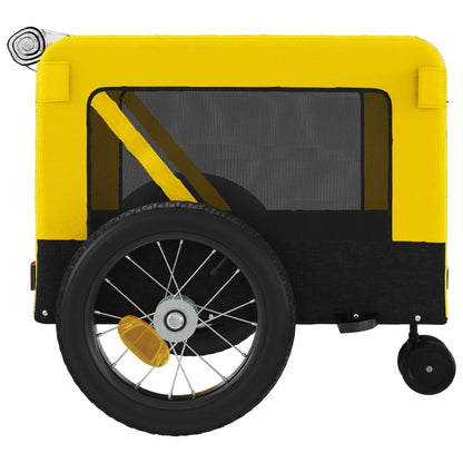 Pet Bike Trailer Yellow and Black Oxford Fabric and Iron