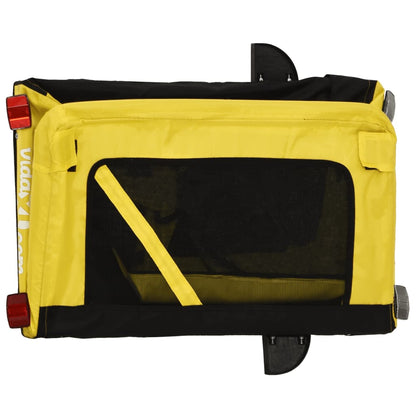 Pet Bike Trailer Yellow and Black Oxford Fabric and Iron