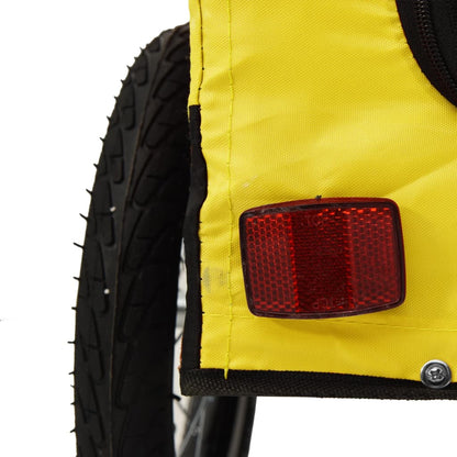 Pet Bike Trailer Yellow and Black Oxford Fabric and Iron