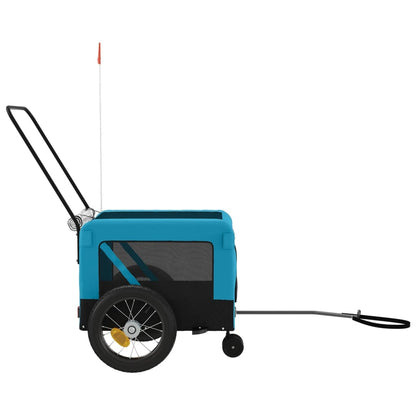 Pet Bike Trailer Blue and Black Oxford Fabric and Iron