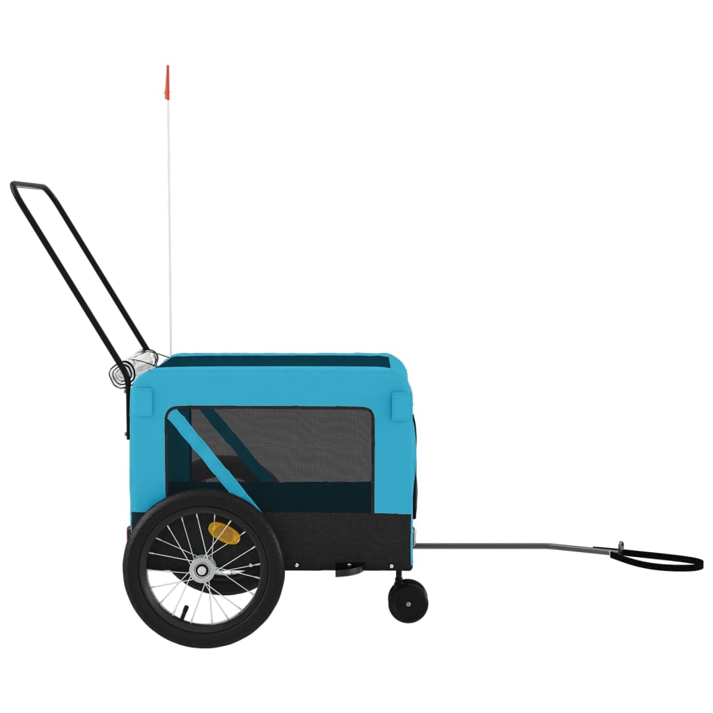 Pet Bike Trailer Blue and Black Oxford Fabric and Iron