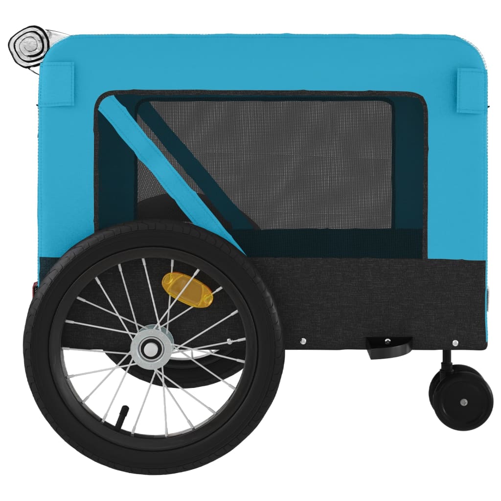 Pet Bike Trailer Blue and Black Oxford Fabric and Iron