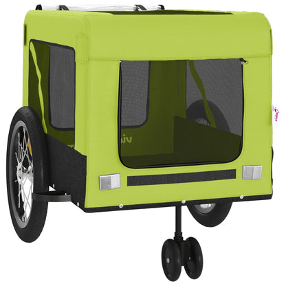 Pet Bike Trailer Green and Black Oxford Fabric and Iron