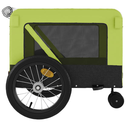 Pet Bike Trailer Green and Black Oxford Fabric and Iron