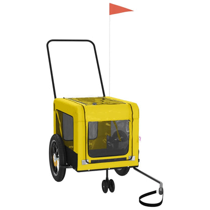 Pet Bike Trailer Yellow and Black Oxford Fabric and Iron