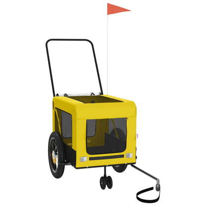 Pet Bike Trailer Yellow and Black Oxford Fabric and Iron