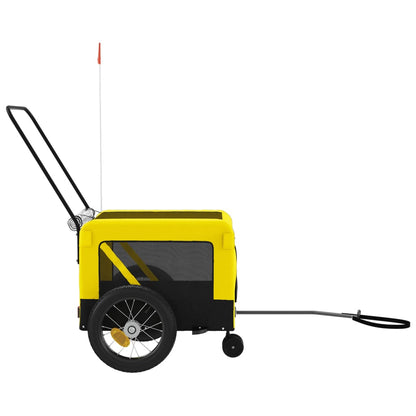 Pet Bike Trailer Yellow and Black Oxford Fabric and Iron