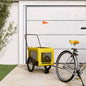 Pet Bike Trailer Yellow and Black Oxford Fabric and Iron