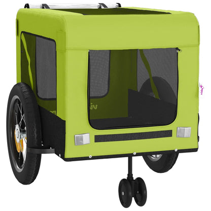 Pet Bike Trailer Green and Black Oxford Fabric and Iron