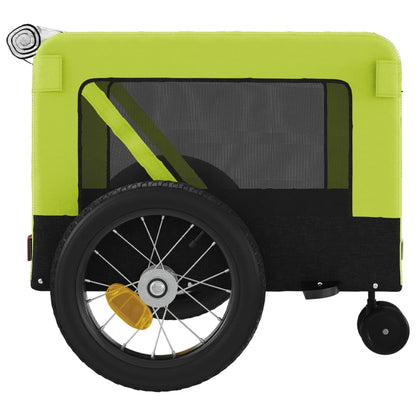 Pet Bike Trailer Green and Black Oxford Fabric and Iron