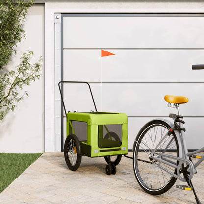 Pet Bike Trailer Green and Black Oxford Fabric and Iron