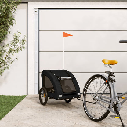 Pet Bike Trailer Black Oxford Fabric and Iron