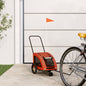 Pet Bike Trailer Orange and Grey Oxford Fabric and Iron