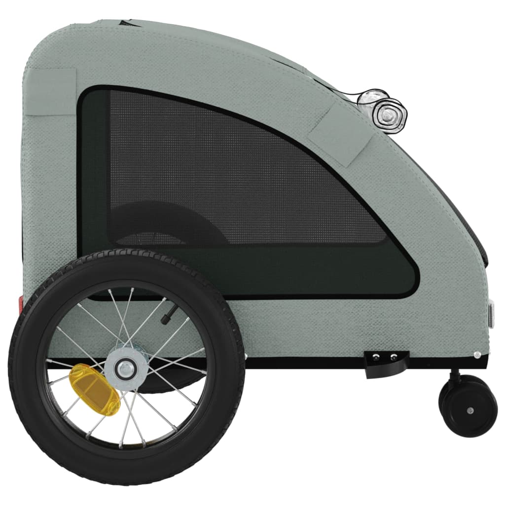 Pet Bike Trailer Grey Oxford Fabric and Iron