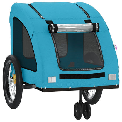 Pet Bike Trailer Blue Oxford Fabric and Iron