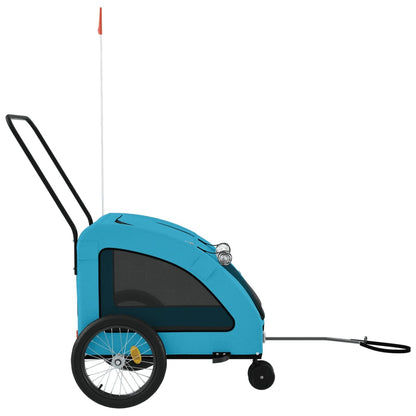 Pet Bike Trailer Blue Oxford Fabric and Iron