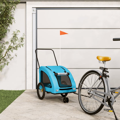 Pet Bike Trailer Blue Oxford Fabric and Iron