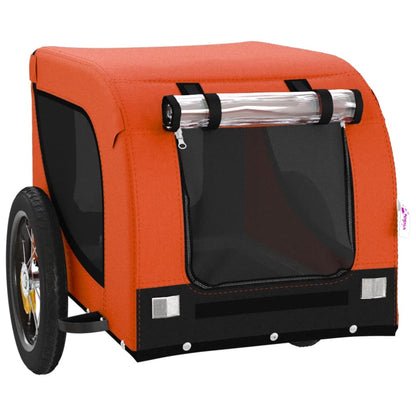 Pet Bike Trailer Orange and Black Oxford Fabric and Iron