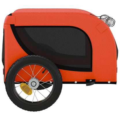 Pet Bike Trailer Orange and Black Oxford Fabric and Iron