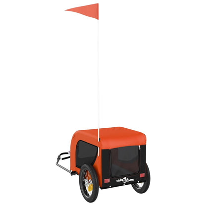 Pet Bike Trailer Orange and Black Oxford Fabric and Iron