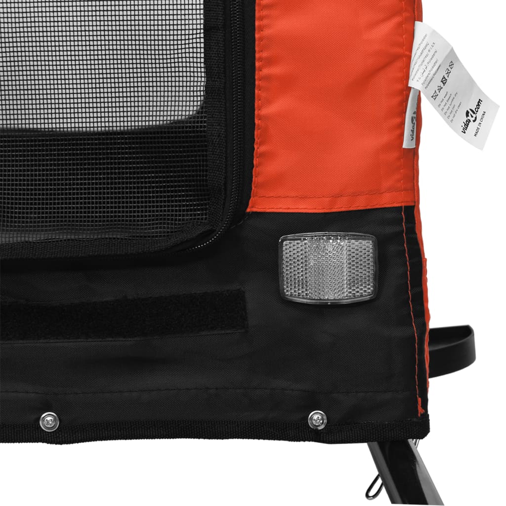 Pet Bike Trailer Orange and Black Oxford Fabric and Iron