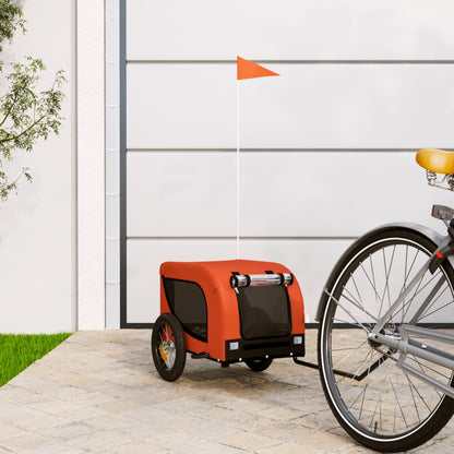 Pet Bike Trailer Orange and Black Oxford Fabric and Iron