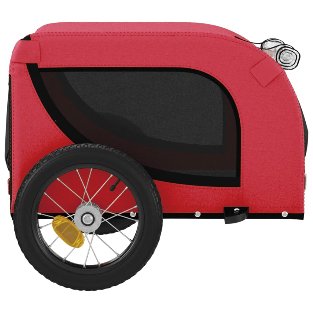 Pet Bike Trailer Red and Black Oxford Fabric and Iron