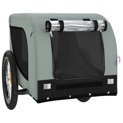 Pet Bike Trailer Grey and Black Oxford Fabric and Iron