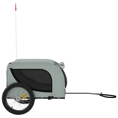 Pet Bike Trailer Grey and Black Oxford Fabric and Iron