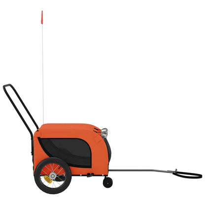 Pet Bike Trailer Orange and Black Oxford Fabric and Iron