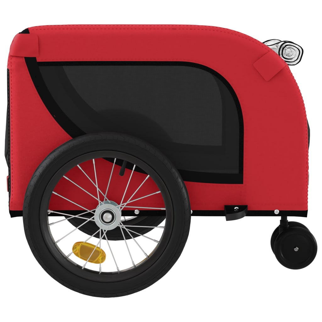 Pet Bike Trailer Red and Black Oxford Fabric and Iron