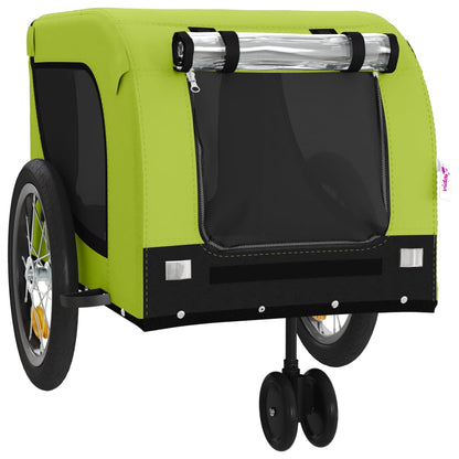 Pet Bike Trailer Green and Black Oxford Fabric and Iron