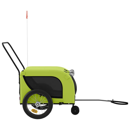 Pet Bike Trailer Green and Black Oxford Fabric and Iron