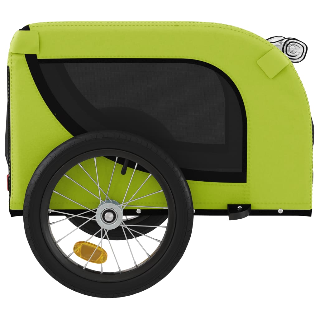 Pet Bike Trailer Green and Black Oxford Fabric and Iron