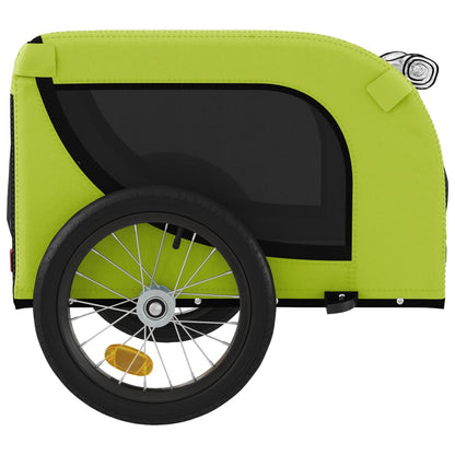 Pet Bike Trailer Green and Black Oxford Fabric and Iron