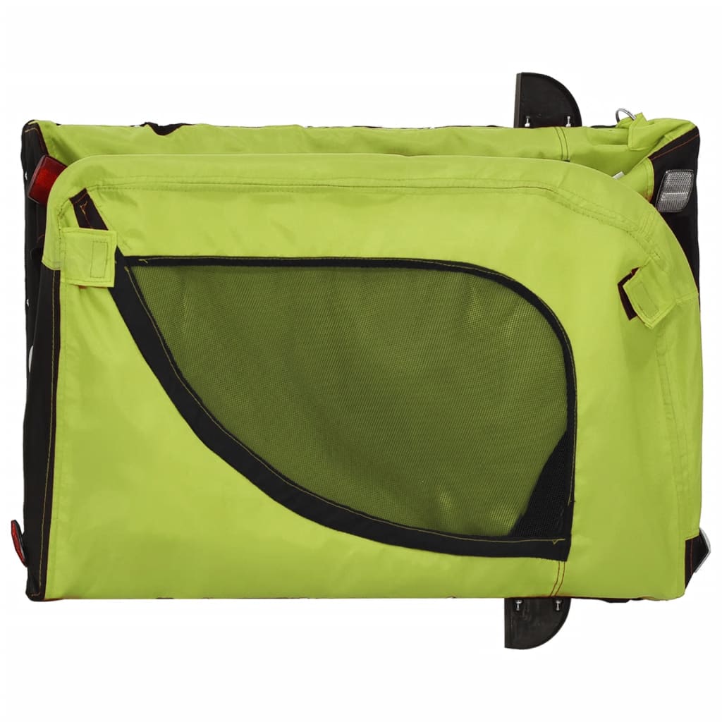 Pet Bike Trailer Green and Black Oxford Fabric and Iron