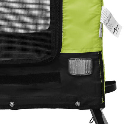 Pet Bike Trailer Green and Black Oxford Fabric and Iron