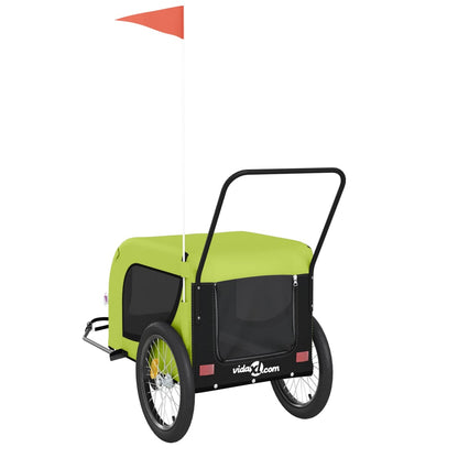 Pet Bike Trailer Green and Black Oxford Fabric and Iron