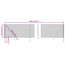 Load image into Gallery viewer, Chain Link Fence Anthracite 1.1x25 m
