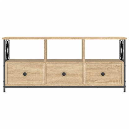 TV Cabinet Sonoma Oak 102x33x45 cm Engineered Wood&Iron