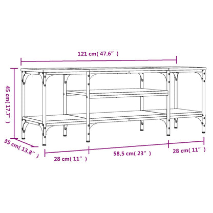 TV Cabinet Black 121x35x45 cm Engineered Wood&Iron