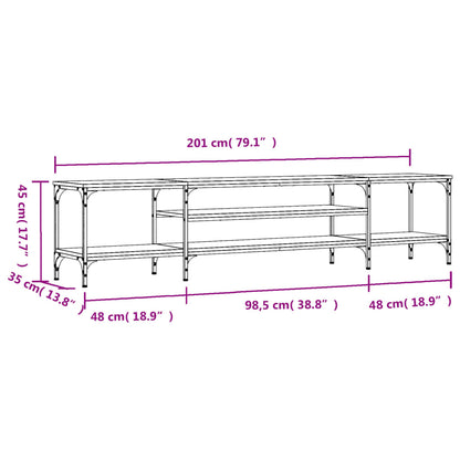 TV Cabinet Black 201x35x45 cm Engineered Wood&Iron