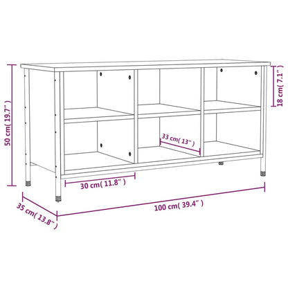 Shoe Cabinet Sonoma Oak 100x35x50 cm Engineered Wood